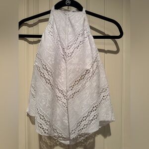 Kona Sol White Lace Tankini Swimsuit Top